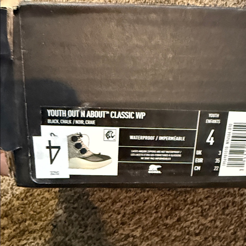 Sorel Youth Out 'N About Classic WP Boots - Black and Cream